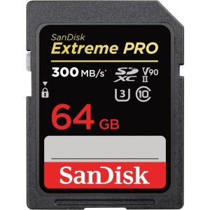 Alquiler tarjeta Sandisk Extreme PRO 64gb 300MB/s UHS-II Madrid