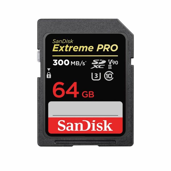 Alquiler tarjeta Sandisk Extreme PRO 64gb 300MB/s UHS-II Madrid